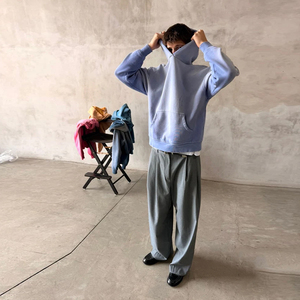 <span class=keywords><strong>Felpa</strong></span> con Cappuccio Personalizzata da Uomo, Pesante, con Lavaggio Acido e Minerale, Stile <span class=keywords><strong>Vintage</strong></span>, <span class=keywords><strong>Oversize</strong></span>, Streetwear, Vestibilità Ampia, in Pile Neutro - Product Image 4