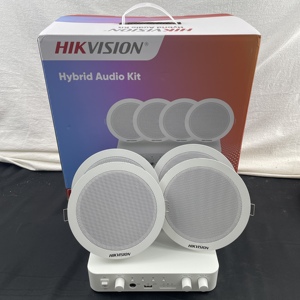 Kit de Audio Híbrido Hikvision DS-QAE1KA80206-4 con Amplificador de Red de 80W y 4 Altavoces de Techo de 6W, Micrófono, RCA, Bluetooth, USB - Product Image 6