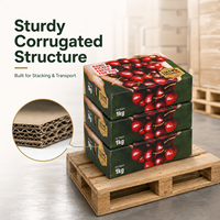 Boîte en carton ondulé pour cerises avec inserts en mousse et aérations - Emballage OEM en matériaux recyclés pour l'expédition de baies délicates et de coffrets cadeaux gastronomiques