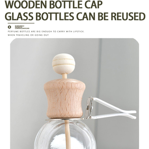 Botol Parfum Mobil Kustom Kaca Transparan dengan Klip Logam Botol Diffuser Mobil - Product Image 4
