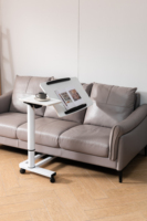 Mesita de noche de elevación móvil, mesa de estudio de trabajo, Manual manivela, altura ajustable sobre la cama, sofá, mesa auxiliar, bandeja para ordenador portátil, escritorio