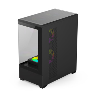 Schwarzes Micro-ATX Gehärtetes Glas <span class=keywords><strong>PC</strong></span>-Gaming-Gehäuse mit 7 Vorinstallierten Lüftern Full-<span class=keywords><strong>Tower</strong></span>-Design Auf Lager - Product Image 2