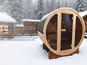 Sauna Tradicional de Vapor para 2 Personas, de Madera de <span class=keywords><strong>Hemlock</strong></span>/Cedro/Abeto/Thermo Wood, Sauna de Barril, Sauna Exterior, Venta al por Mayor - Product Image 3