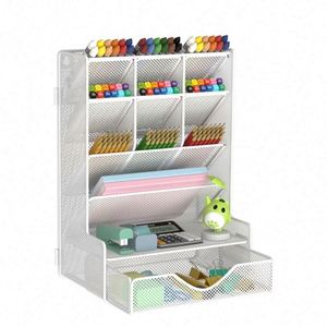 Pen Organizer for <b>Desk</b> Multi-Functional <b>Desk</b> Organizer, <b>Wall</b> Mount Pen Holder with Drawer for School, Office, Home, Art Supplies - Product Image 4