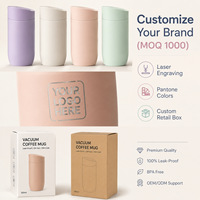 Mug à café isotherme 350 ml avec bouton poussoir, ouverture à une main, verrou de sécurité, anti-fuite, double paroi sous vide en acier inoxydable, tasse de voyage 12-24