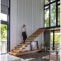Escalier flottant modulaire préfabriqué pour les entrepreneurs en construction et les projets de construction d'immeubles d'appartements