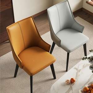 Chaise de salle à manger moderne contemporaine fer Art Simple italien nordique luxe dossier pour la maison négociation maquillage fer Art tabouret - Product Image 1