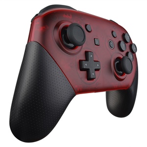 EXtremeRate Coque de remplacement DIY transparente rouge pour la face avant et la face arrière de la manette Nintendo Switch Pro - Product Image 3
