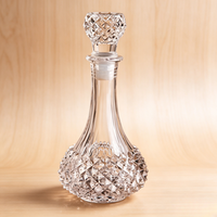 Bouteille de whisky classique en cristal à bord doré, carafe à liqueur de forme irrégulière pour vin et bourbon, en verre, vente en gros