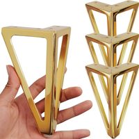 Pieds de meubles modernes en métal doré de 6 pouces, en acier allié robuste, pour cuisine, canapé, armoire, table, commode, lot de remplacement (4 pièces 500)