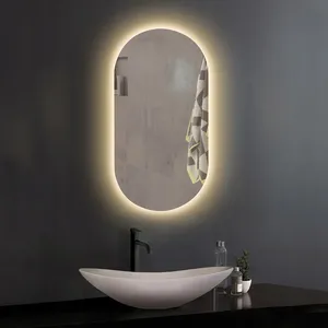 Nuevo Espejo Inteligente <span class=keywords><strong>LED</strong></span> Ovalado Moderno Personalizado Antivaho, Espejo <span class=keywords><strong>de</strong></span> <span class=keywords><strong>Baño</strong></span> sin Marco <span class=keywords><strong>para</strong></span> Tocador - Product Image 2
