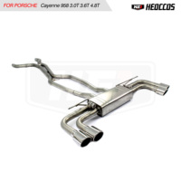 Échappement Catback pour Porsche Cayenne 958 3.0T 3.6L 4.8L Turbo Valvetronic, échappement en acier inoxydable SS304, système d'échappement haute performance