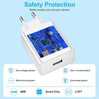 Chargeur rapide 40W pour Huawei Honor 90 Lite Magic6 Adaptateur secteur USB 40W pour Honor 90 70 Lite X8b
