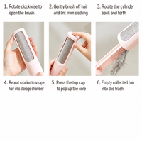 Brosse réutilisable anti-poils d'animaux, rouleau anti-peluches rotatif, nettoyeur électrostatique de poils pour vêtements et meubles, vente en gros