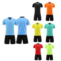 Vente en gros de maillots d'arbitre de football personnalisés pour hommes, ensembles de chemises avec sifflet, multicolores, respirants, uniformes d'arbitre de football