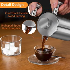 Cafetera Francesa Moderna Personalizada, Sistema de Filtro de Acero Inoxidable, Ecológica, Hecha a Mano, para Uso en el Hogar y la Cocina, con Tapa de Presión - Product Image 3