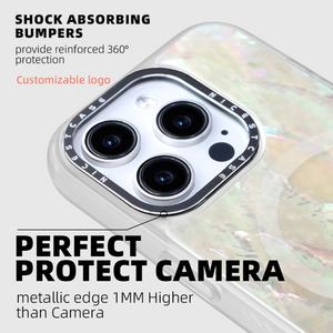 Coques de téléphone transparentes anti-impact 3M en TPU mat, coque de téléphone magnétique en nacre naturelle pour iPhone 16 15 14 13 Pro Max - Product Image 6