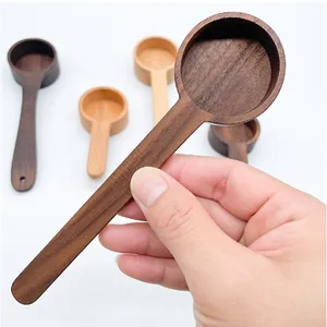 Wholesale Classic Wooden Spoon Small Size Home Utensil Accessories with Long Handle for Tea Coffee Seasoning Measure for Camping