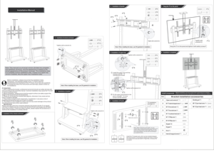 Supporto Mobile regolabile per montaggio Trolly da 55-100 pollici supporto per schermo <span class=keywords><strong>Tv</strong></span> TMC-900FB - Product Image 5