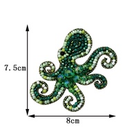 Broches faites à la main mignonnes et drôles en forme de pieuvre en forme de calmar modèles de couture perlés brodés fins pour sacs vêtements en feutre décoratif