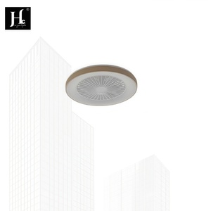 Ventilateur de plafond moderne à LED 3 couleurs, 18 pouces, 6 vitesses, en métal, avec éclairage intelligent à intensité variable, télécommande, profil bas, pour chambre à coucher, montage en surface, AC - Product Image 1