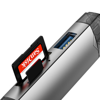 Lector de Tarjetas SD y TF OTG Tipo-C 6 en 1, Adaptador de Memoria USB 2.0 Tipo C, 5Gbps, Multifuncional, HUB Lector de Tarjetas USB 3.0 OTG