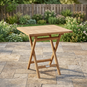 Square Solid Wood Eco-Friendly Waterproof Durable Portable <b>Folding</b> Dining <b>Table</b> Rustic Modern Design for Home & Outdoor Use - Product Image 4