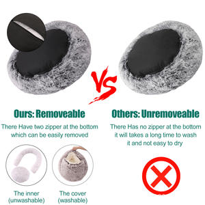 Cama Redonda Moderna para Mascotas, con Cubierta Extraíble de Felpa Suave, Antideslizante, Lavable y Transpirable, para Gatos, Perros y Mascotas Pequeñas y Medianas - Product Image 4