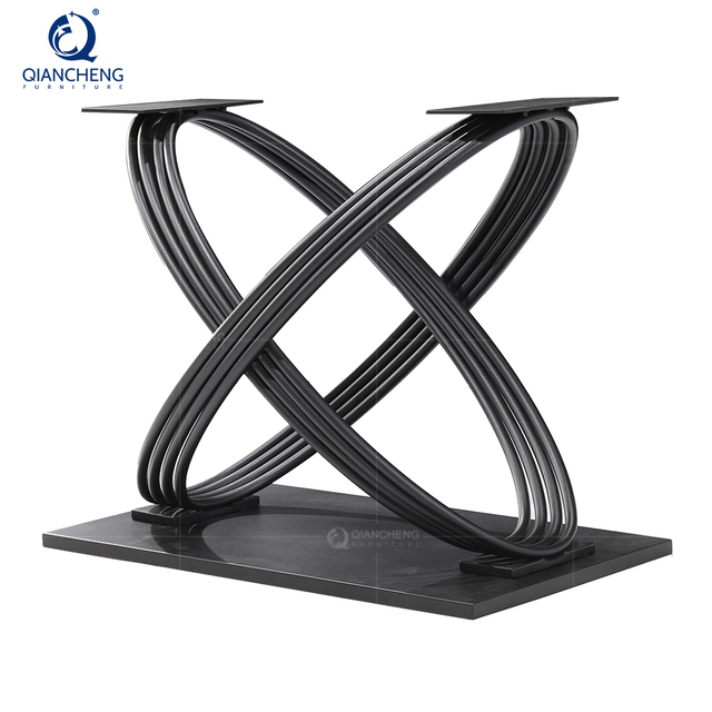Wholesale Manufacture Office X Shape Hotel Table Foot Legs Hot Selling Gold Black Silver Metal Stainless Steel Dining Table Base