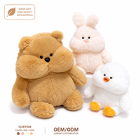 Adorables jouets en peluche animaux à grands visages : Canard, Lapin, Ours en peluche mignons, super doux, anti-stress, cadeaux de fête, vente en gros OEM