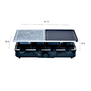 Fourniture d'usine certifiée GS Appareil à <span class=keywords><strong>raclette</strong></span> électrique pour 8 personnes avec plaque demi-pierre et demi-aluminium - Product Image 1
