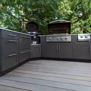 Mobili da <span class=keywords><strong>Cucina</strong></span> Modulari di Lusso in Acciaio Inox con Lavello, Design Moderno, <span class=keywords><strong>Dimensioni</strong></span> Personalizzabili, Finitura Laccata Lucida - Product Image 6