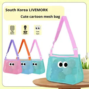 Sac <span class=keywords><strong>de</strong></span> plage <span class=keywords><strong>de</strong></span> voyage pour enfants, motif dessin animé, en maille écologique, taille personnalisée, style coréen Young Shoots Livemork - Product Image 1