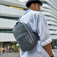 Sac de poitrine en polyester gris imperméable personnalisé avec fermeture éclair, grande capacité, sac bandoulière décontracté pour le cyclisme, vente en gros