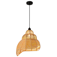 Lustre de dîner de corde de chanvre rétro rural fait à la main en rotin suspension lampe en osier pour lampes de jute