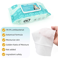 Gants de nettoyage jetables pour animaux de compagnie avec logo personnalisé OEM Lingettes biodégradables Gants de toilettage pour animaux de compagnie Lingettes humides pour chiens et chats