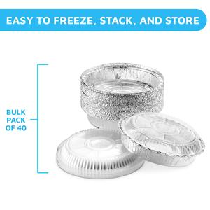 7-9 Inch Heavy-Duty Disposable Round Aluminum <b>Pans</b> Fast Food Take Out <b>Pans</b> Aluminum Container with Lid for Air Fryer and Cooking - Product Image 3