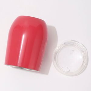 In Stock 12oz Double Wall Stemless Stainless Steel Wine Tumbler Insulated Vacuum <b>Egg</b> Shape Mugs Cup Wine Glass with Lids - Product Image 4