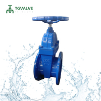 Vanne à opercule manuelle en fonte ductile GGG50 DIN3352 F4 PN16 DN50-DN400 à bride EPDM, revêtement époxy bleu