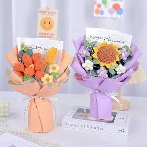 Regalos Personalizados, <span class=keywords><strong>Flores</strong></span> Hechas a Mano con Luces LED, Ramo de <span class=keywords><strong>Flores</strong></span> Tejidas a Crochet para el Día del Padre, Regalos Románticos - Product Image 3