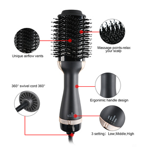 <span class=keywords><strong>Brosse</strong></span> Soufflante Électrique Classique 3-en-1 à Ions Négatifs, Sèche-Cheveux Volumisant et Fer à Boucler Tout-en-un, Outil de Coiffure Rond pour la Maison - Product Image 4
