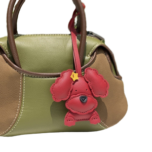 Llavero de Piel Sintética QYS con Diseño de Caniche, Colgante de Perro Rosa de Dibujos Animados para Bolso, Anillo para Llaves de Perro Teddy, Adorno para Bolso - Product Image 1