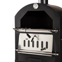 Four à pizza multifonctionnel d'extérieur en acier au carbone avec revêtement en poudre, chariot de transport facile, vente en gros d'usine