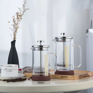 300ml 500ml tragbarer Kaffee French Press Lebensmittel qualität Doppel Boro silikat glas Kaffeekanne French Press Tee maschine Kaffee maschine