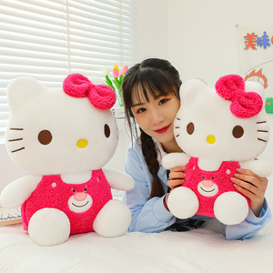 35-80cm merhaba KT kedi bebek yumuşak Kawaii kırmızı karikatür peluş yastık PP pamuk dolum hayvan oyuncak doğum günü toptan doldurulmuş oyuncaklar - Product Image 4