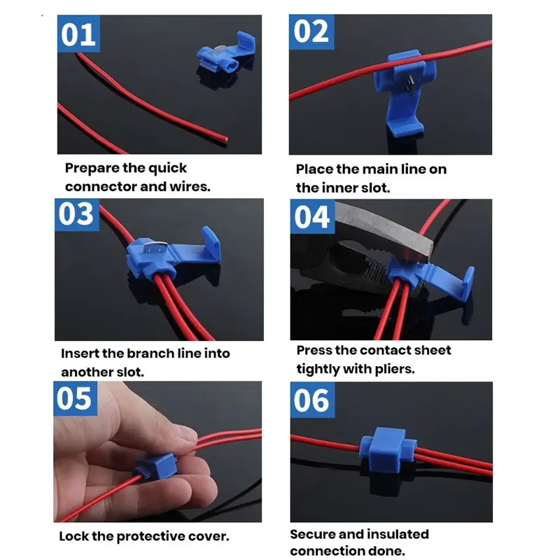 Красный синий желтый AWG22-10 изолированные электрические латунные Т-образные коннекторы, быстроразъемные клеммы, соединительные соединители