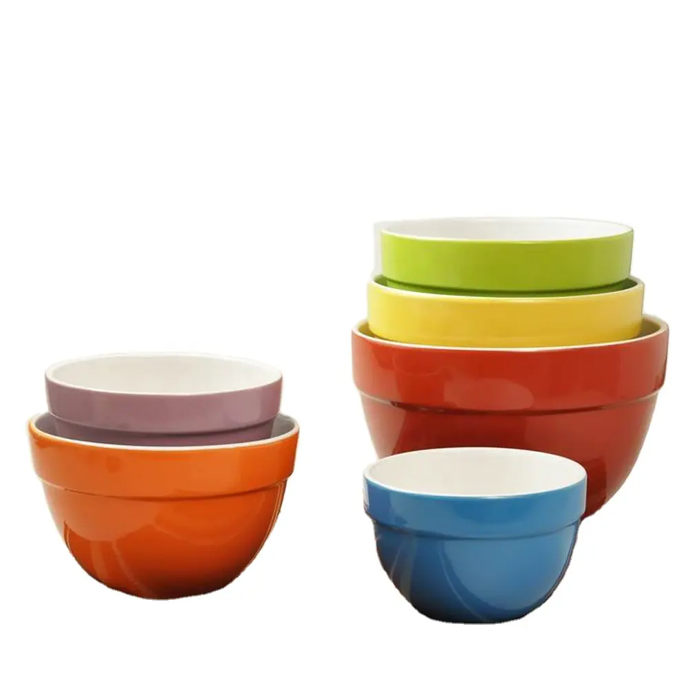 Mengkom Set 6 Stuks Keuken & Servies Steengoed Effen Kleur Kom Multicolor Kookgerei Best Verkopende Producten