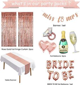 Kit de fournitures pour enterrement de vie de jeune fille, Saint-Valentin et fête prénuptiale : Écharpe de mariée, Gobelets, Pailles, Voile, Bannière, Ballons - Product Image 4