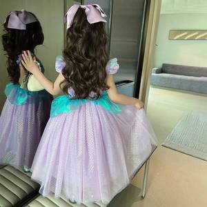 Nouvelle Robe Courte à Manches Courtes pour Enfants La Petite Sirène Anniversaire 2026 - Product Image 6