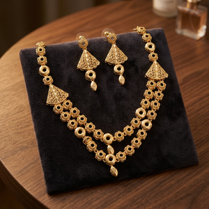 สร้อยคอทองชุบแบบดั้งเดิมสไตล์ตุรกี 14K18K24K ขายส่ง ชุดเครื่องประดับแฟชั่น โอโร จอยเอเรีย - Product Image 3